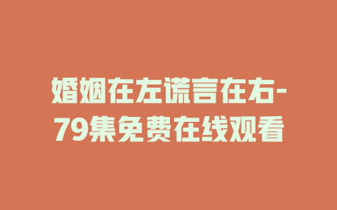 婚姻在左谎言在右-79集免费在线观看