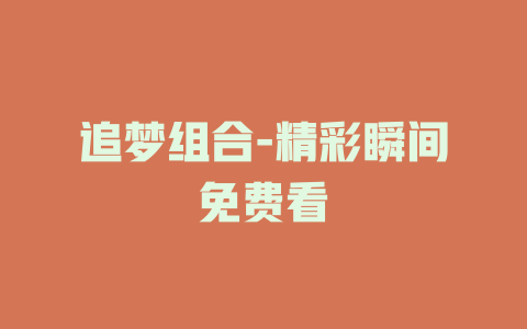 追梦组合-精彩瞬间免费看
