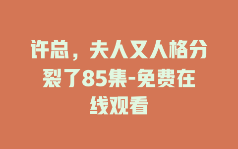 许总，夫人又人格分裂了85集-免费在线观看