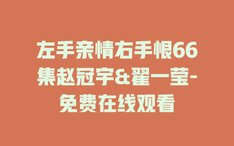 左手亲情右手恨66集赵冠宇&翟一莹-免费在线观看
