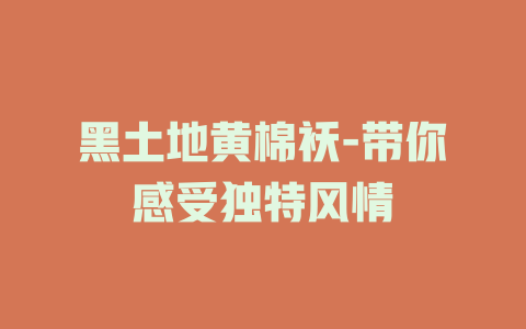 黑土地黄棉袄-带你感受独特风情