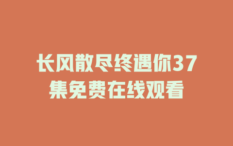 长风散尽终遇你37集免费在线观看