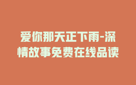 爱你那天正下雨-深情故事免费在线品读