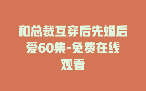 和总裁互穿后先婚后爱60集-免费在线观看