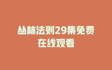 丛林法则29集免费在线观看