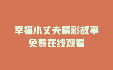 幸福小丈夫精彩故事免费在线观看