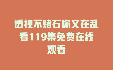 透视不赌石你又在乱看119集免费在线观看