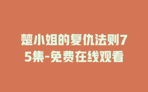楚小姐的复仇法则75集-免费在线观看