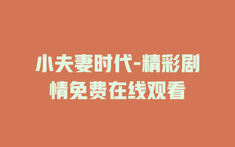 小夫妻时代-精彩剧情免费在线观看