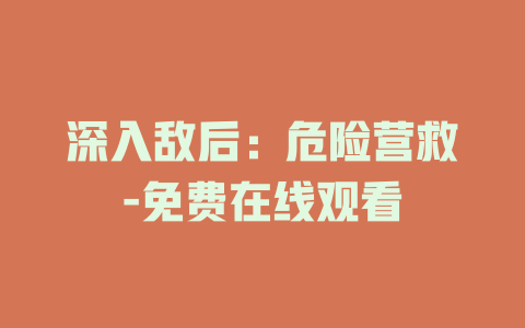 深入敌后：危险营救-免费在线观看