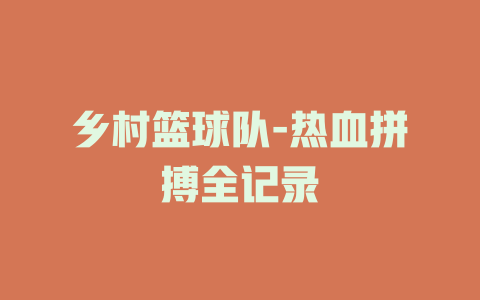乡村篮球队-热血拼搏全记录