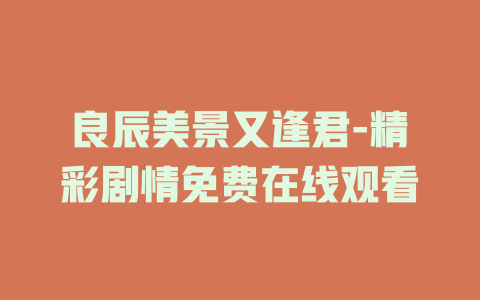 良辰美景又逢君-精彩剧情免费在线观看