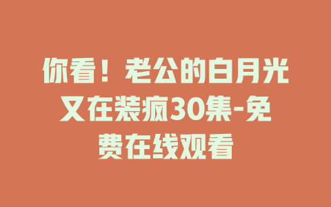 你看！老公的白月光又在装疯30集-免费在线观看