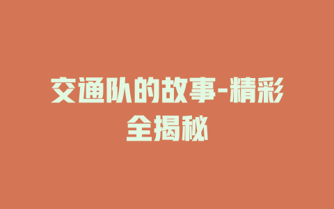 交通队的故事-精彩全揭秘