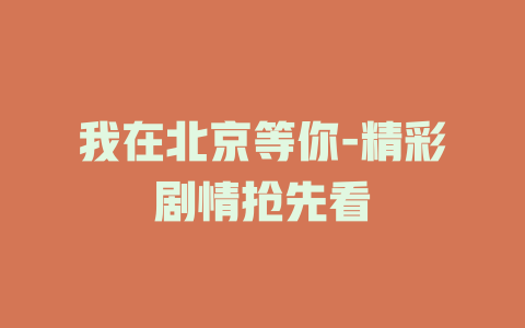 我在北京等你-精彩剧情抢先看