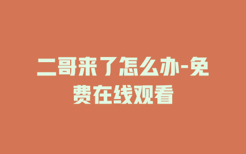 二哥来了怎么办-免费在线观看