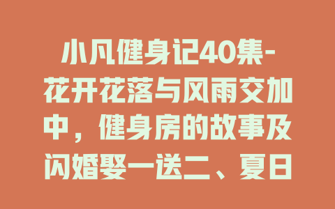 小凡健身记40集-花开花落与风雨交加中，健身房的故事及闪婚娶一送二、夏日打工记揭秘