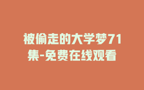 被偷走的大学梦71集-免费在线观看