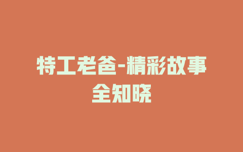 特工老爸-精彩故事全知晓