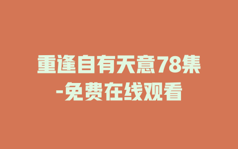 重逢自有天意78集-免费在线观看
