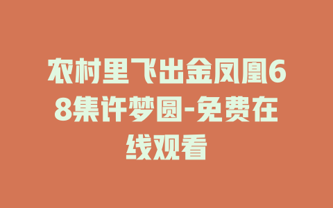 农村里飞出金凤凰68集许梦圆-免费在线观看
