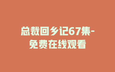 总裁回乡记67集-免费在线观看