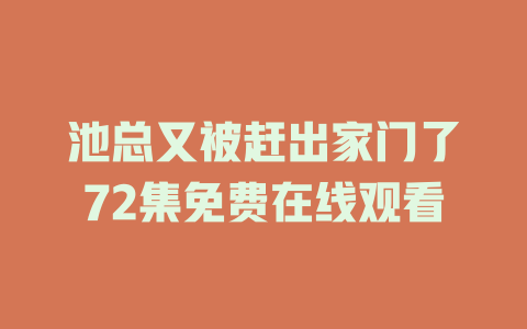 池总又被赶出家门了72集免费在线观看