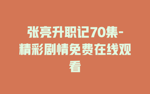 张亮升职记70集-精彩剧情免费在线观看