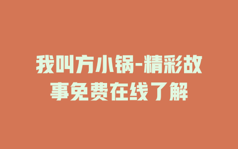 我叫方小锅-精彩故事免费在线了解