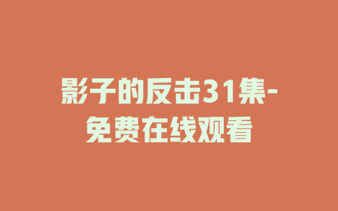 影子的反击31集-免费在线观看