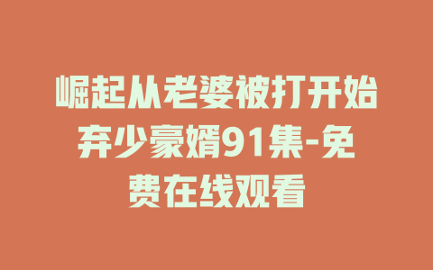 崛起从老婆被打开始弃少豪婿91集-免费在线观看