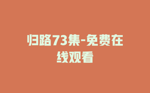 归路73集-免费在线观看