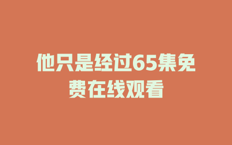 他只是经过65集免费在线观看
