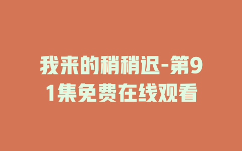 我来的稍稍迟-第91集免费在线观看
