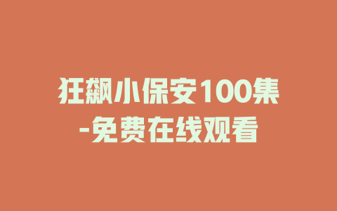 狂飙小保安100集-免费在线观看