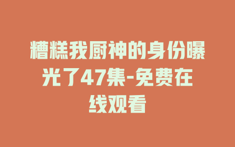 糟糕我厨神的身份曝光了47集-免费在线观看