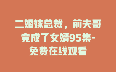 二婚嫁总裁，前夫哥竟成了女婿95集-免费在线观看