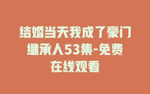 结婚当天我成了豪门继承人53集-免费在线观看