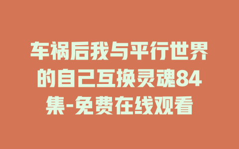 车祸后我与平行世界的自己互换灵魂84集-免费在线观看