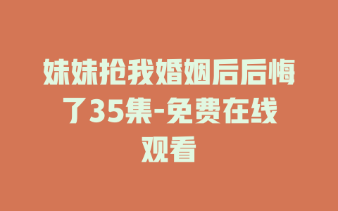 妹妹抢我婚姻后后悔了35集-免费在线观看