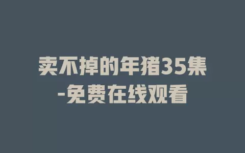 卖不掉的年猪35集-免费在线观看