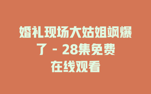 婚礼现场大姑姐飒爆了 - 28集免费在线观看