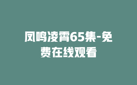 凤鸣凌霄65集-免费在线观看