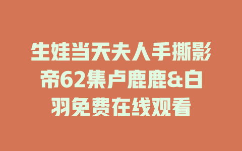生娃当天夫人手撕影帝62集卢鹿鹿&白羽免费在线观看