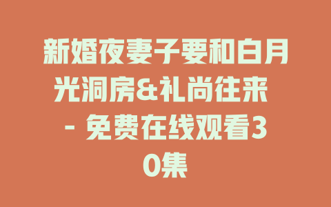新婚夜妻子要和白月光洞房&礼尚往来 - 免费在线观看30集