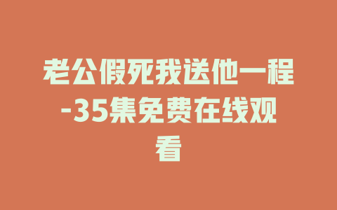 老公假死我送他一程-35集免费在线观看