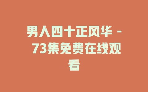 男人四十正风华 - 73集免费在线观看
