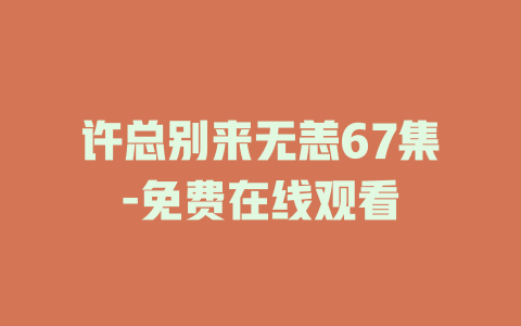 许总别来无恙67集-免费在线观看