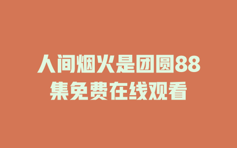 人间烟火是团圆88集免费在线观看