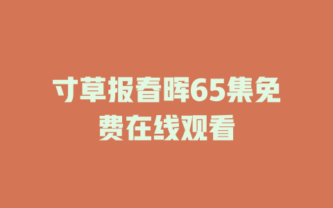 寸草报春晖65集免费在线观看